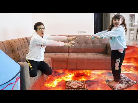 حبيبة تنقذ اخوها من الحمم البركانية | The Floor is Lava