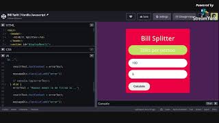 Let's build a Bill Split application in Vanilla Javascript | HTML5 & CSS3