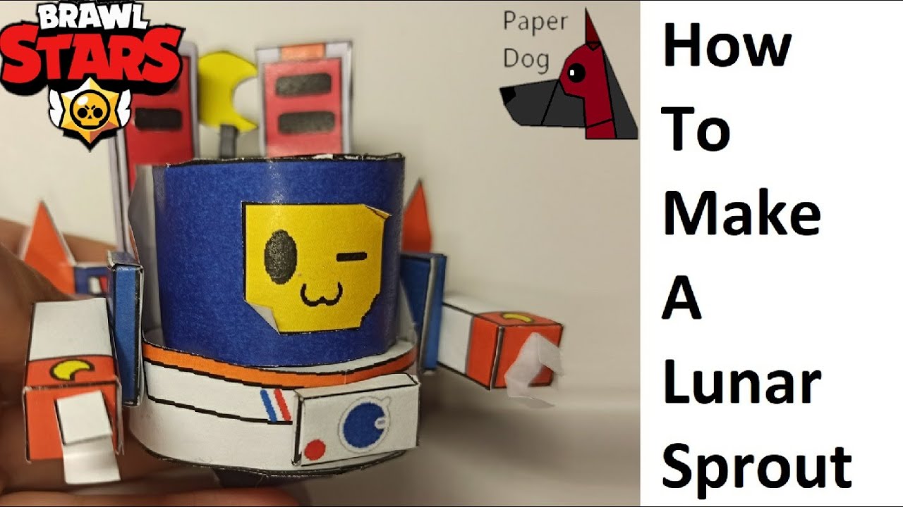 How to make a paper Lunar Sprout ( Brawl Stars ) Papercraft toy. Easy ...