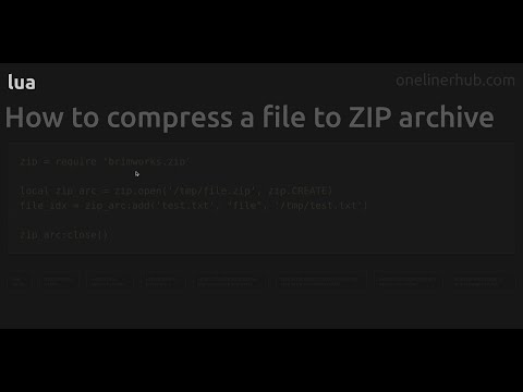 How to compress a file to ZIP archive #lua