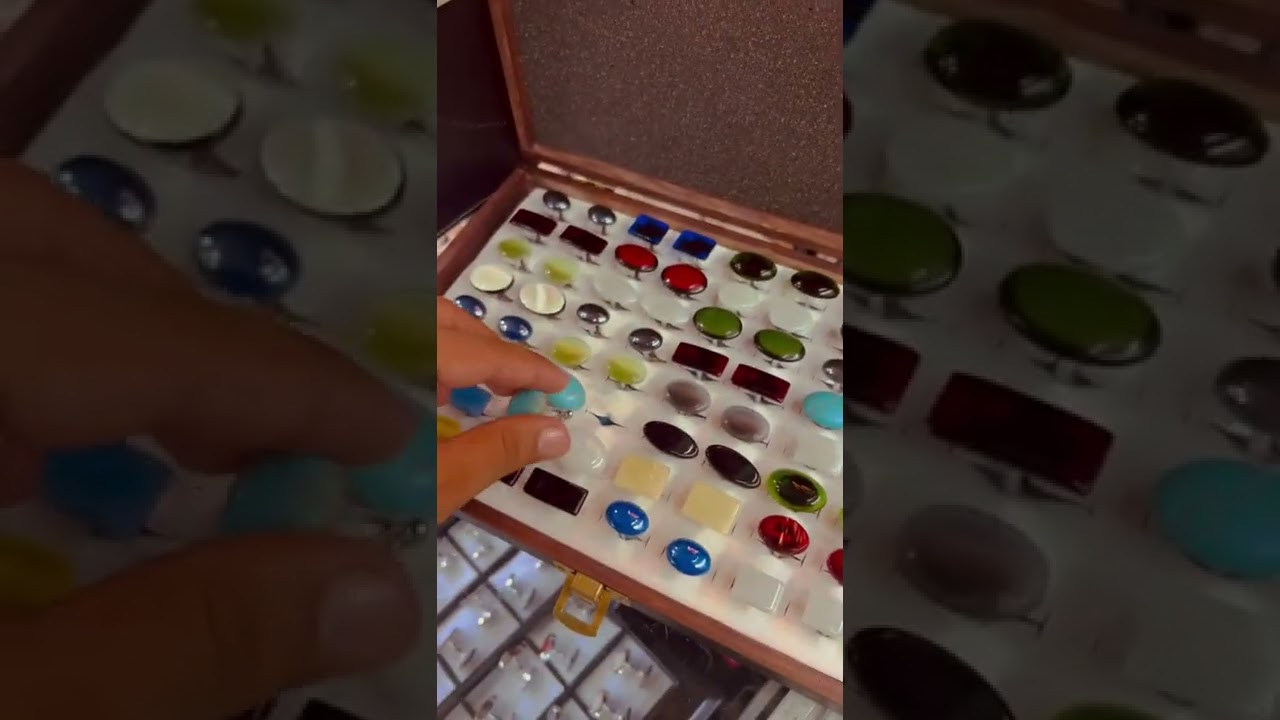 Unique design of mens cufflinks in stone 