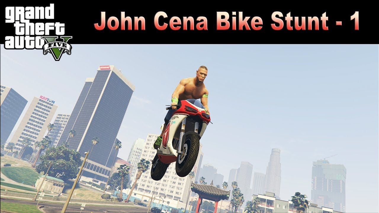GTA V - John Cena Bike Stunt [Part - 1] | WWE