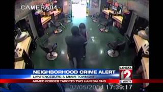 Armed robber targets local hair salons