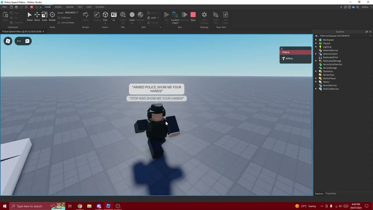 Police Speech Audio Menu