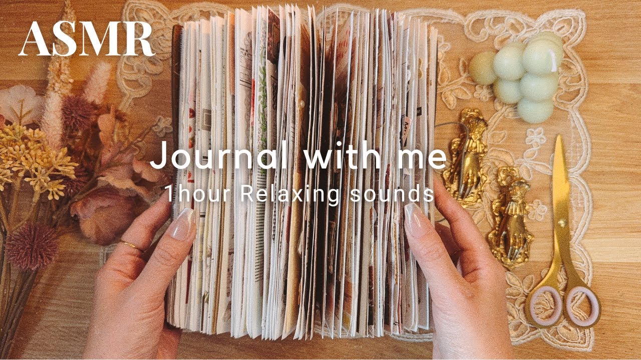 ASMR |1時間コラージュの音に癒される🌱𓂃 𓈒𓏸Scrapbooking Journaling Relaxing sounds