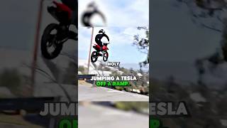 Jumping A Tesla Off a Ramp ‼️🫣