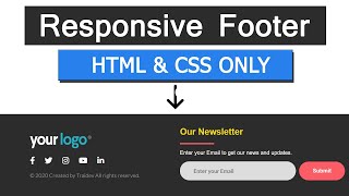 Responsive Footer Design in Html & Css without Bootstrap | LOVE CODE 2020