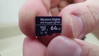 Carto De Memria Com 3 Anos De Garantia Micro Sd 64gb Wd Purple Intelbras