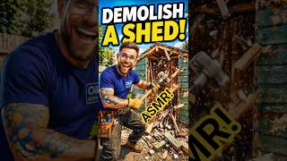 How to demolish a Shed | Satisfying ASMR Demolition 💥