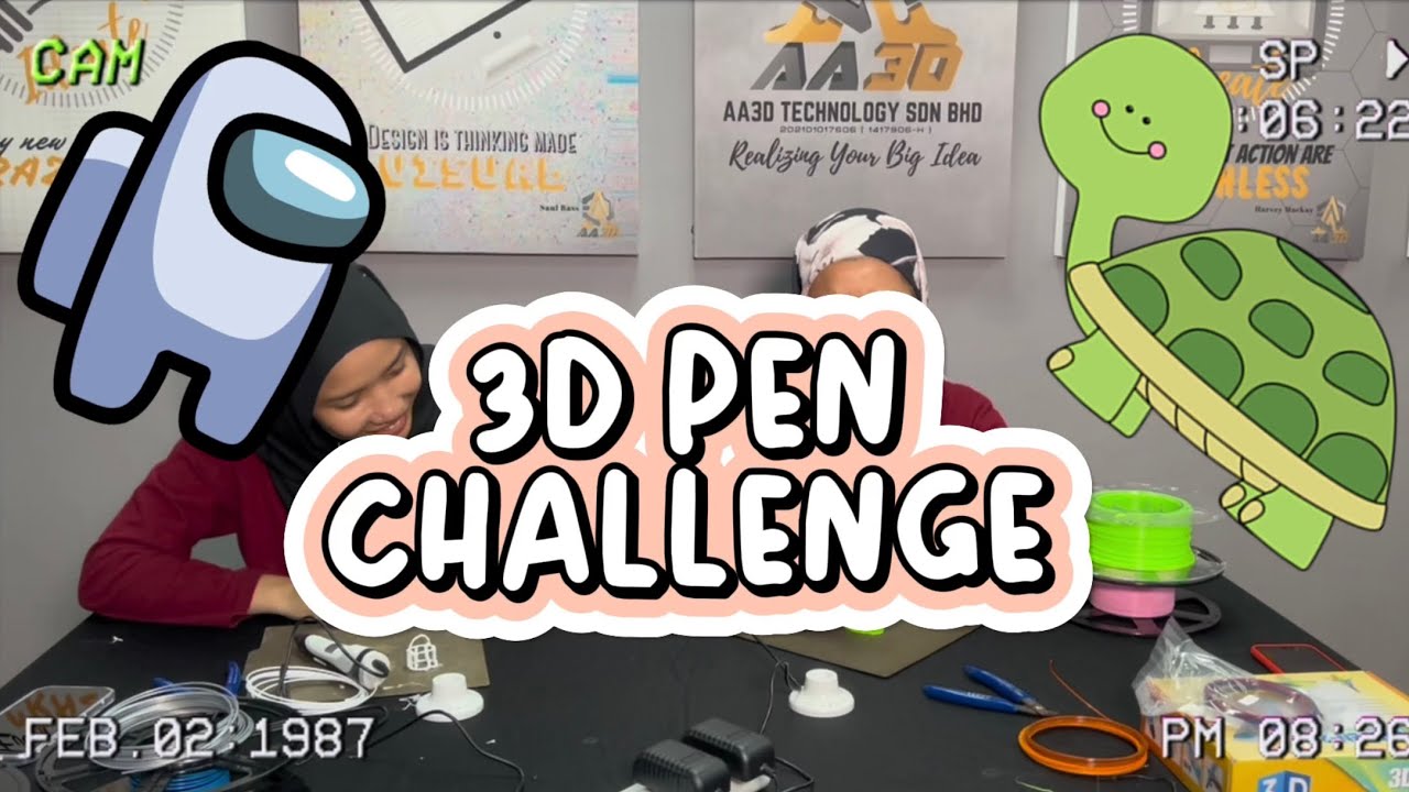 3D PEN 1 HOUR CHALLENGE (Among Us vs Turtle) YouTube