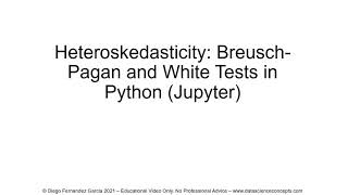 Heteroskedasticity. Breusch-Pagan and White Tests in Python (Jupyter) Net Worth