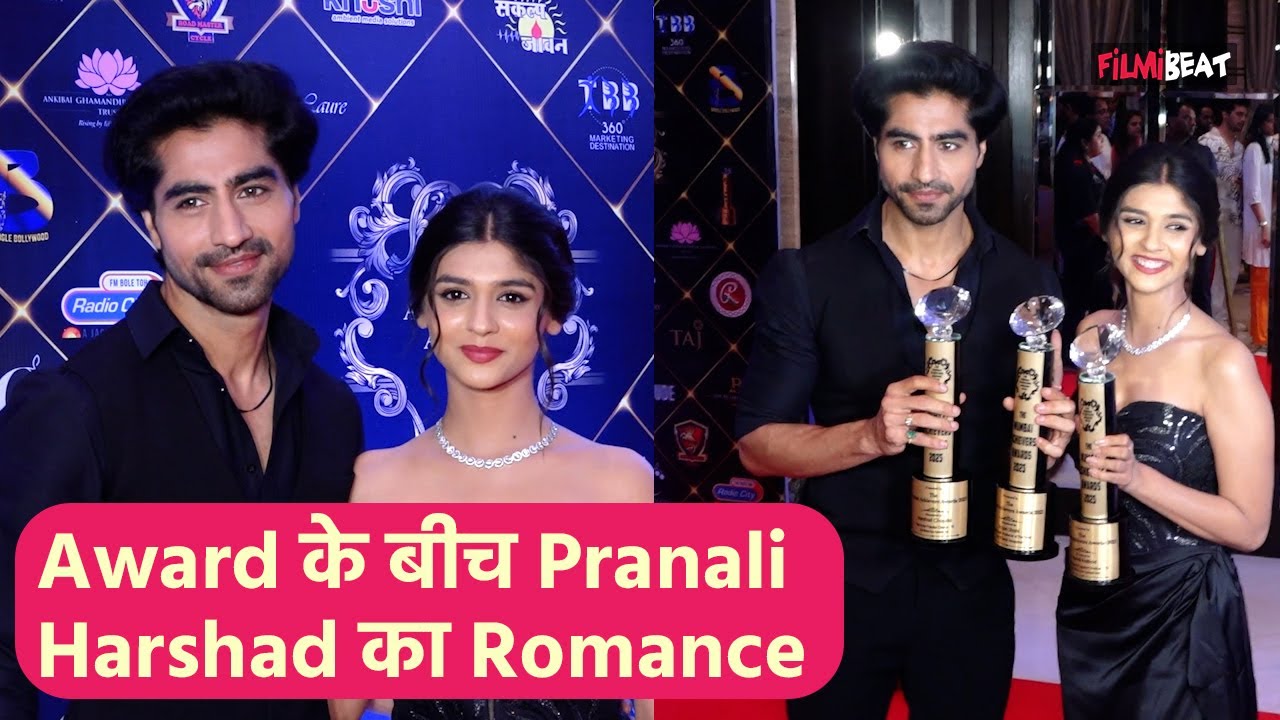 Pranali Rathod and Harshad Chopda Looking cute Together at Mumbai Achievers Awards 2023