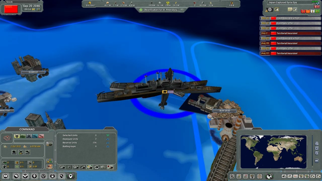 Supreme Ruler 2030 DEMO — problems with the Suez Canal