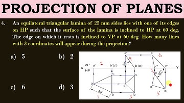 MCQ on Engineering Graphics | Projection of Planes (Part3) | Module 8