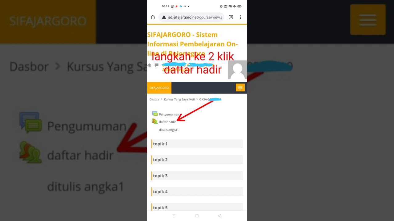 tutorial absensi siswa sifajargoro