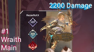 Rank #1 Wraith Apex legends mobile | Apex legends mobile Wraith gameplay | 2200 damage