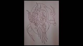 Tribal Eagle Feather Art Coloring Page Unleash your creativity with this bold tribal eagle feather