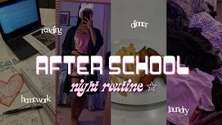 REALISTIC AFTER SCHOOL NIGHT ROUTINE| homework, laundry, dinner, skincare…ect