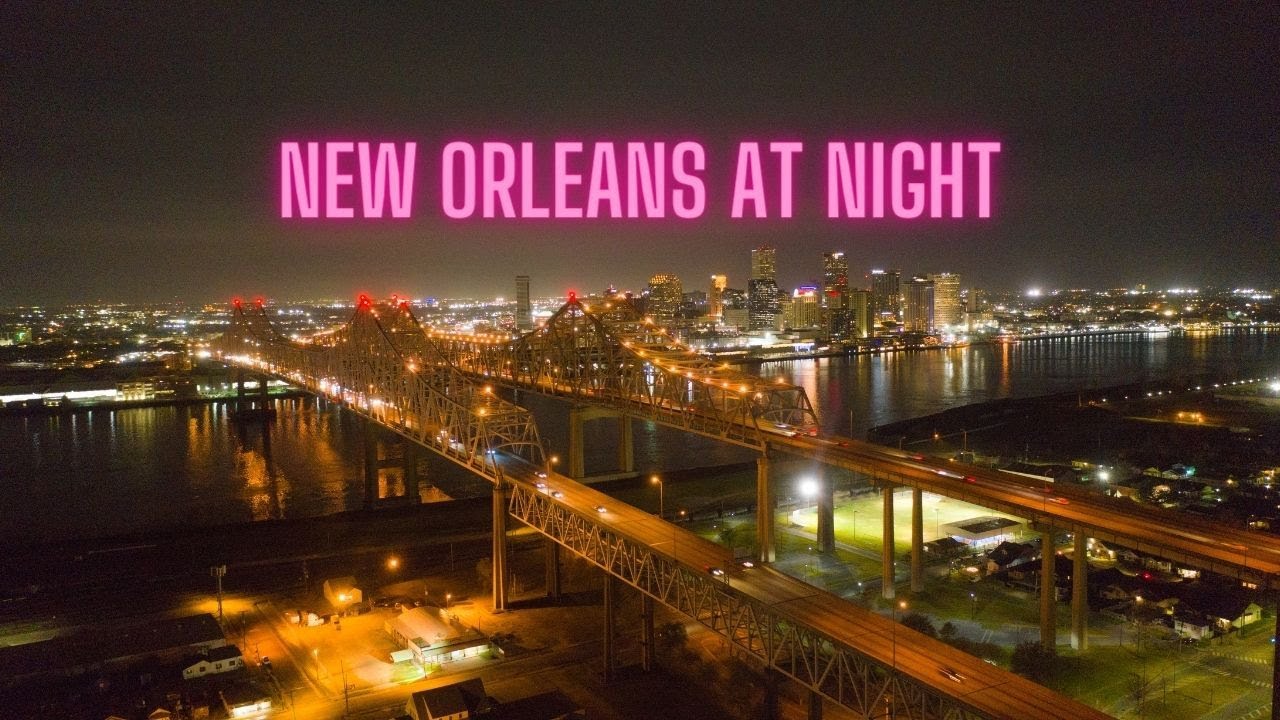 New Orleans At Night 4k Drone