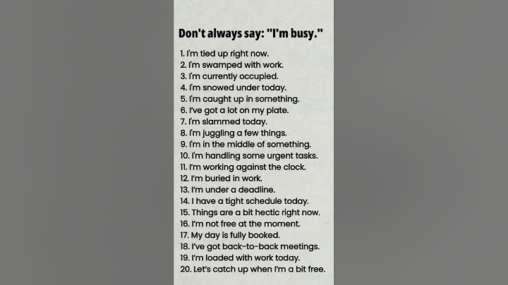 20 Smart Alternatives to "I'm Busy" | Speak English Naturally