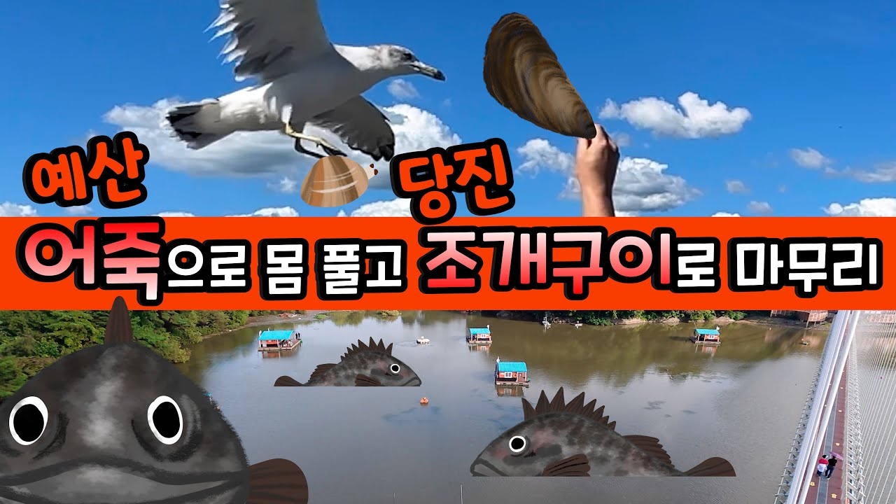 [예산/당진 맛집 투어] 🍽️ 예당호 출렁다리, 예산시장 돈까스, 어죽 & 당진 조개구이! | 내돈내산 맛집여행 차박 VLOG | 268