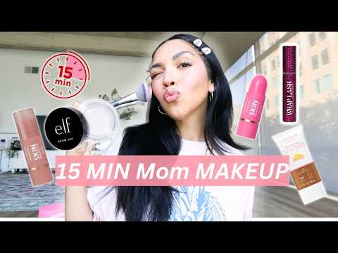 15 Minute Mom Makeup Routine✨ | Drugstore Only, Postpartum Glow💕