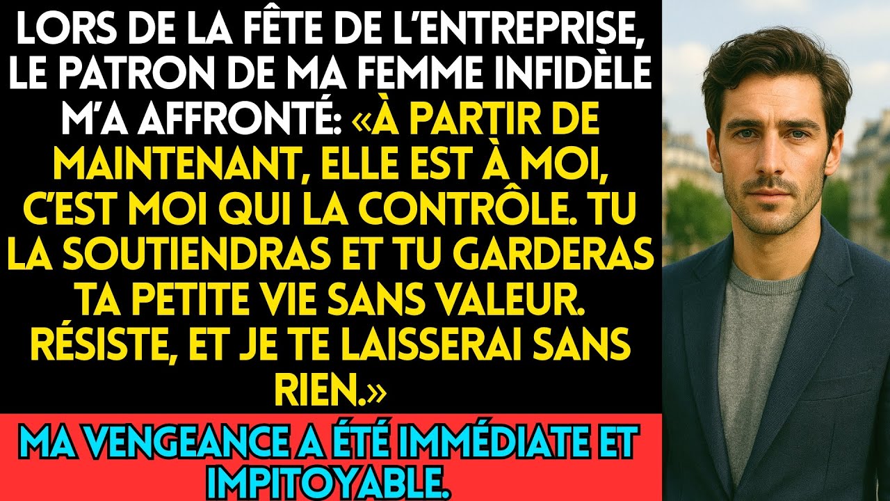 Lors De La Fête De L’Entreprise, Le Patron De Ma Femme Infidèle M’a Confronté  « À Partir De Mainten