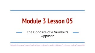 Grade 6, Module 3 Lesson 05