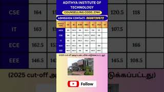 Aditya institute of technology# location Coimbatore #admission open# admission 26-27# cut off#