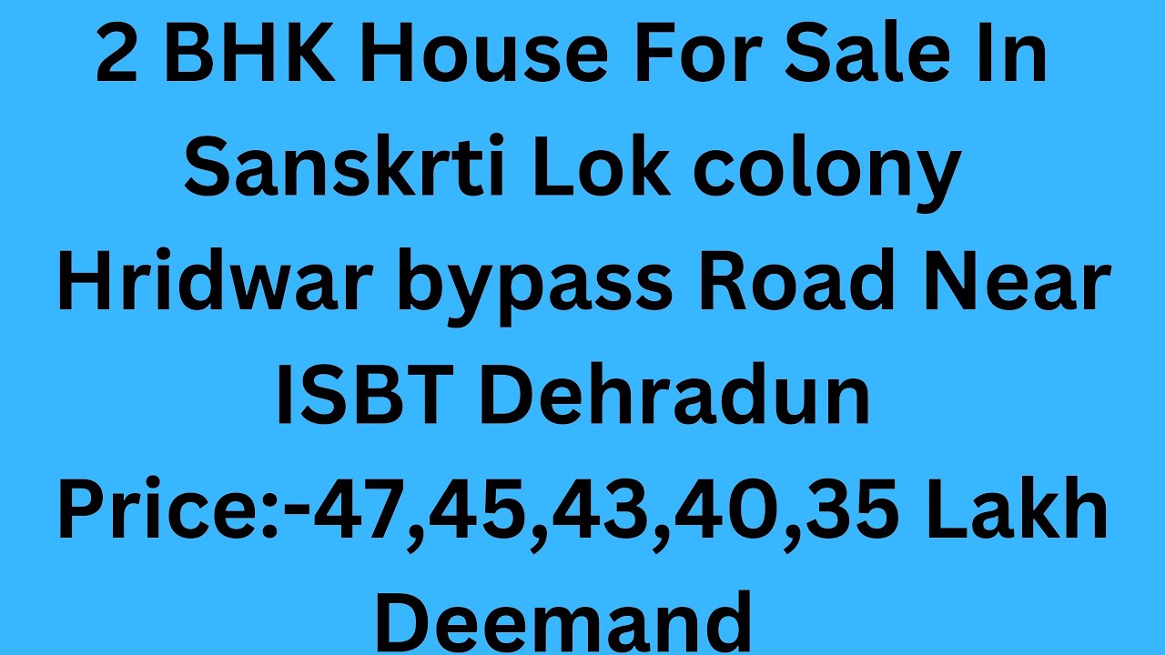 House For Sale In Dehradun!! Independent House For Sale In Dehradun