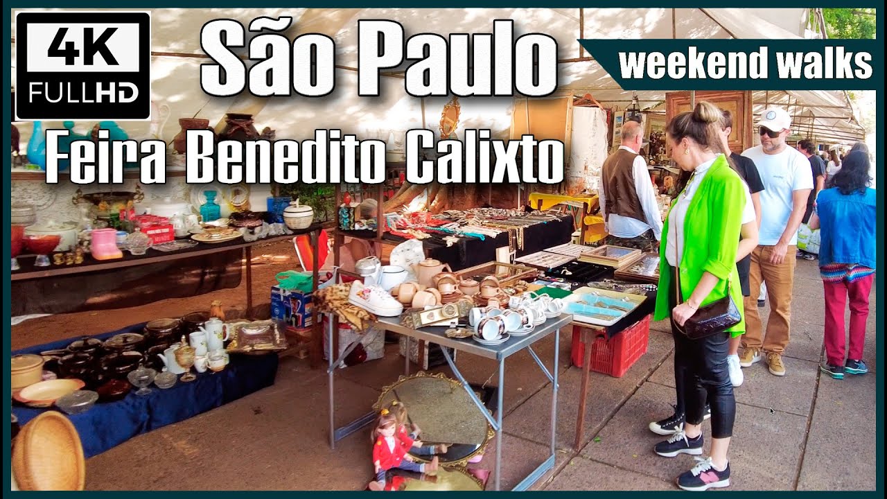 [4K] Feira Benedito Calixto - São Paulo walking tour 4k - Praça ...