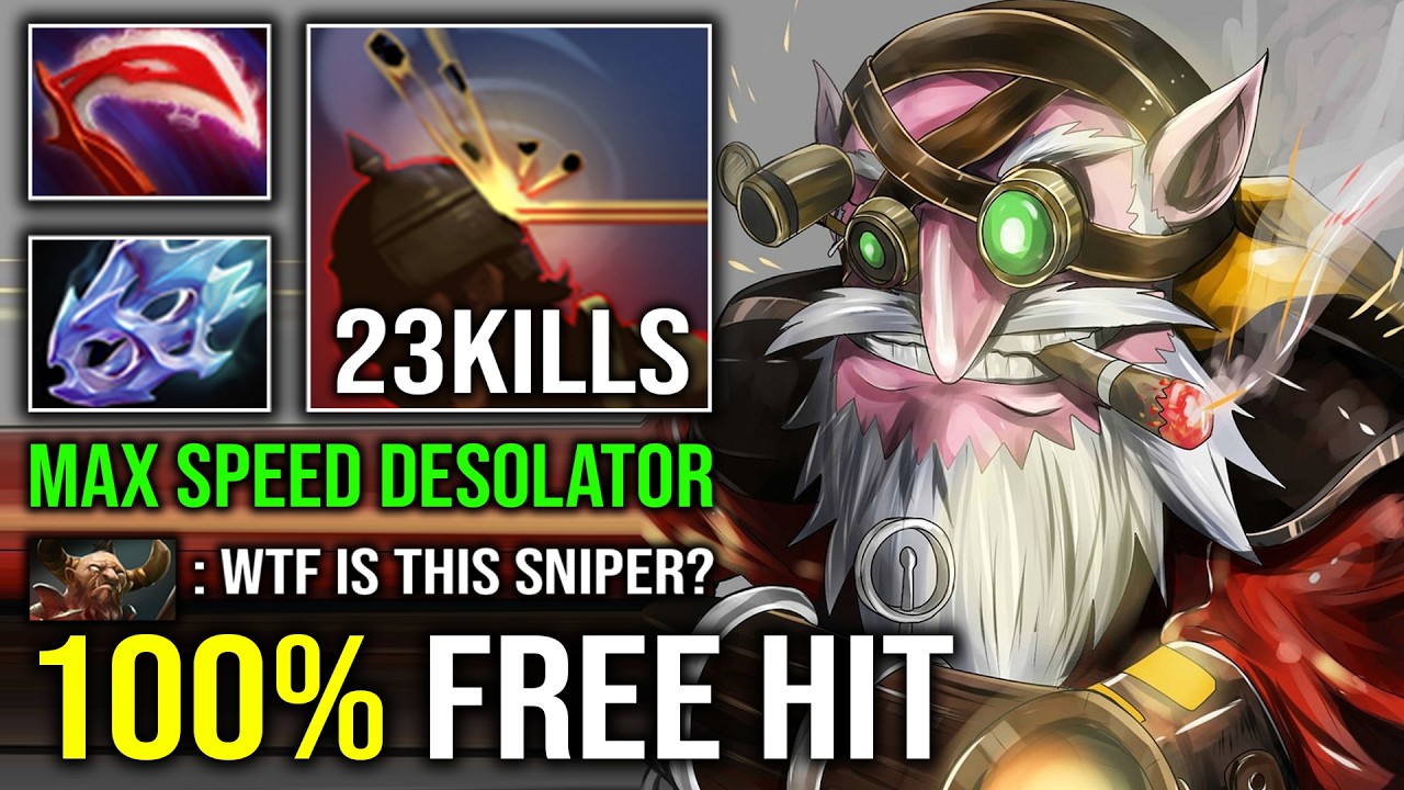 WTF 100% FREE HIT Max Desolator Unlimited Knockback Longest Attack Range Sniper Dota 2