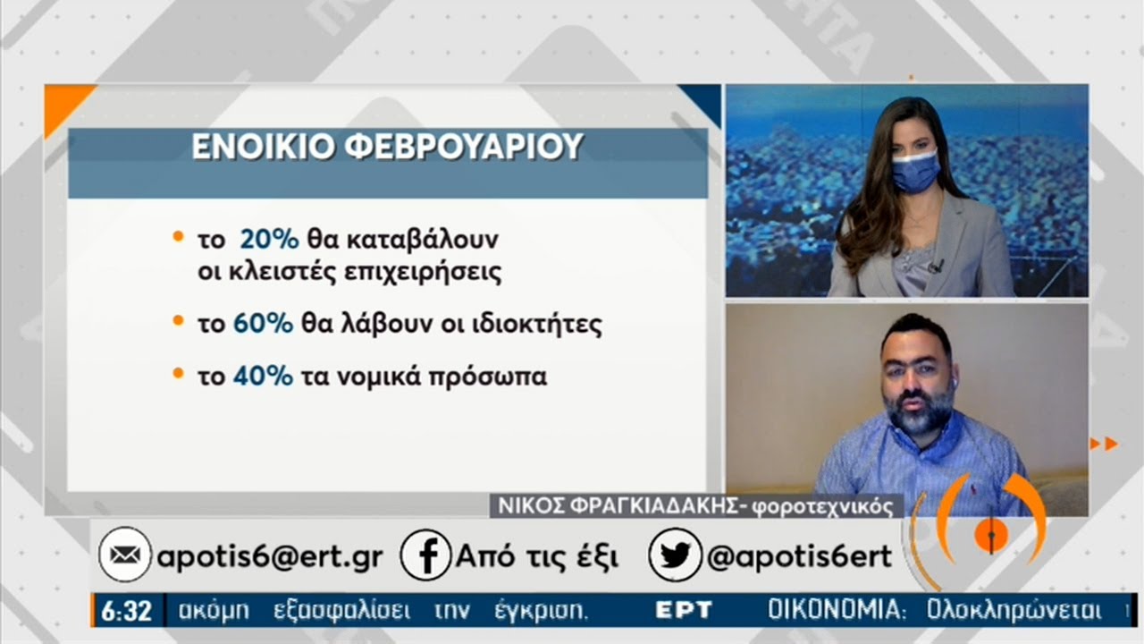 Τι γίνεται με ενοίκια κλειστών επιχειρήσεων, ρυθμίσεις οφειλών | 04/01/2021 | ΕΡΤ