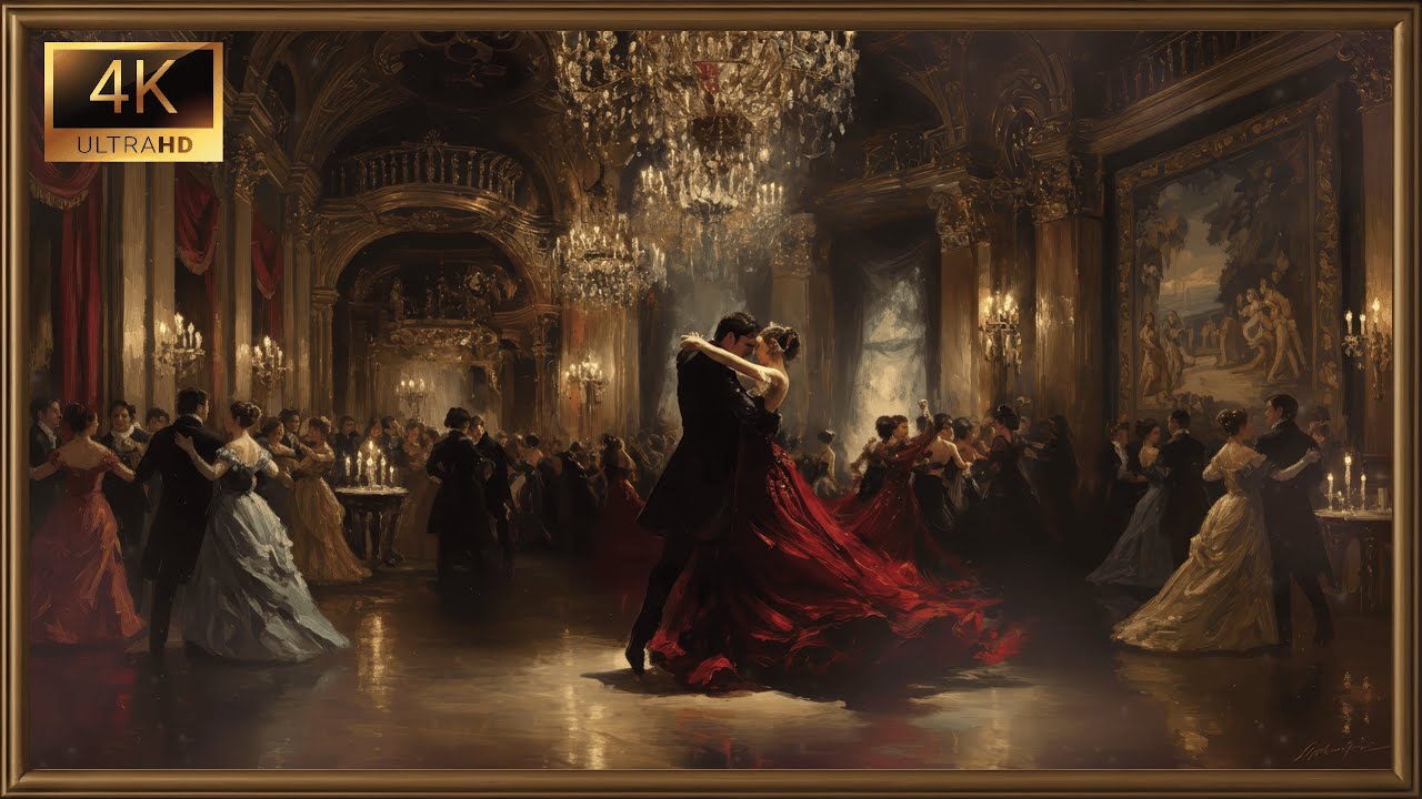 Romantic Valentine’s Night | Luxury Ballroom Love Art with Soft Music | | 4K Nature Ambience