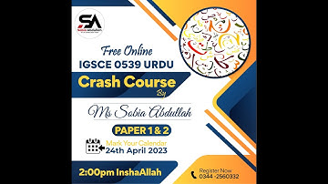IGSCE Urdu- 0539- paper 2-  listening comprehension- Crash course