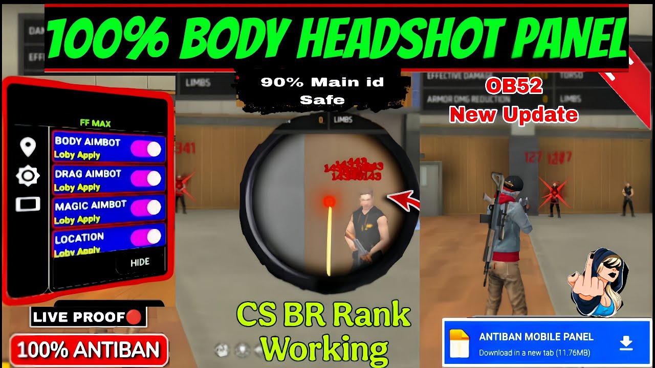 FF OB52 Новая MIUI REDMI POCO Файл для хэдшотов, полностью защищен от бана и черного списка, все ...