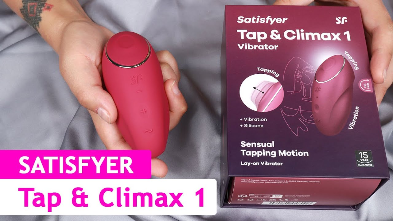SATISFYER - TAP & CLIMAX 1 VIBRATEUR LAY-ON ROUGE