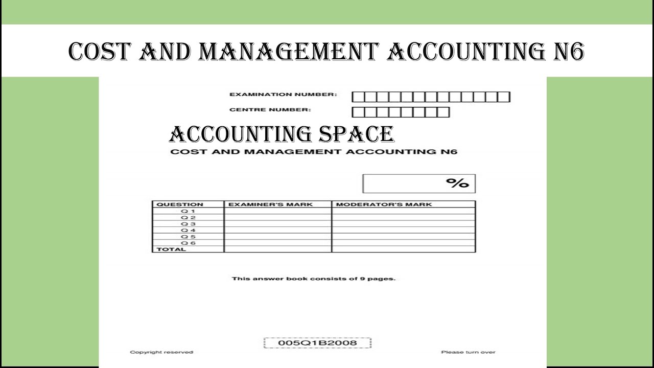 COST AND MANAGEMENT ACCOUNTING N6 INCOME STATEMENT  DIRECT METHOD