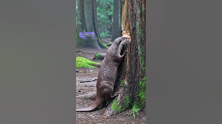 Beaver Stops a Car Seconds Before the Bridge Collapses 😳 #animal #beaver #shorts