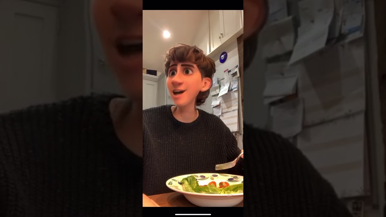 Pretending to be in a Disney movie at the dinner table! 