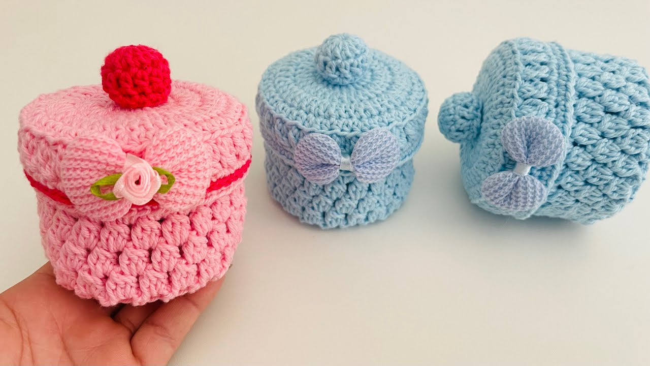 Caixinha porta joias em crochê rápida e fácil