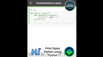 Display Square Star Pattern using Python #shorts #TechnoDexterous #python #programming #tricks