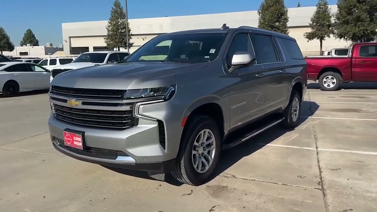 2023 Chevrolet Suburban Sterling Gray  madera Visalia Fresno Financing Clovis Used stock Service Hi