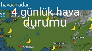 Türkiye genelinde 4 günlük Radar hava durumu 30 haziran 3 temmuz