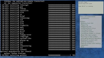 Arch Linux installation recording to kernel 6.6.1-arch1-1 (testing)