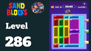 Sand blocks drop puzzle level  286 solution and walkthrough 