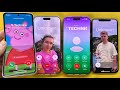 Pig incoming Call Samsung Z Flip3, iPhone xs, iPhone 17pm Two Phone