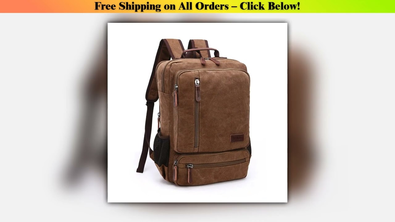 Vintage Canvas Backpack Men Large Capacity Travel Shoulder Bag High Quality Fashion Students Bag Ma