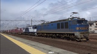 【異種重連】EF510+EF64重連牽引貨物列車