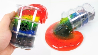Making Polluted Radioactive Glossy Slime | Rainbow Clear Slime l Satisfying Slime Video